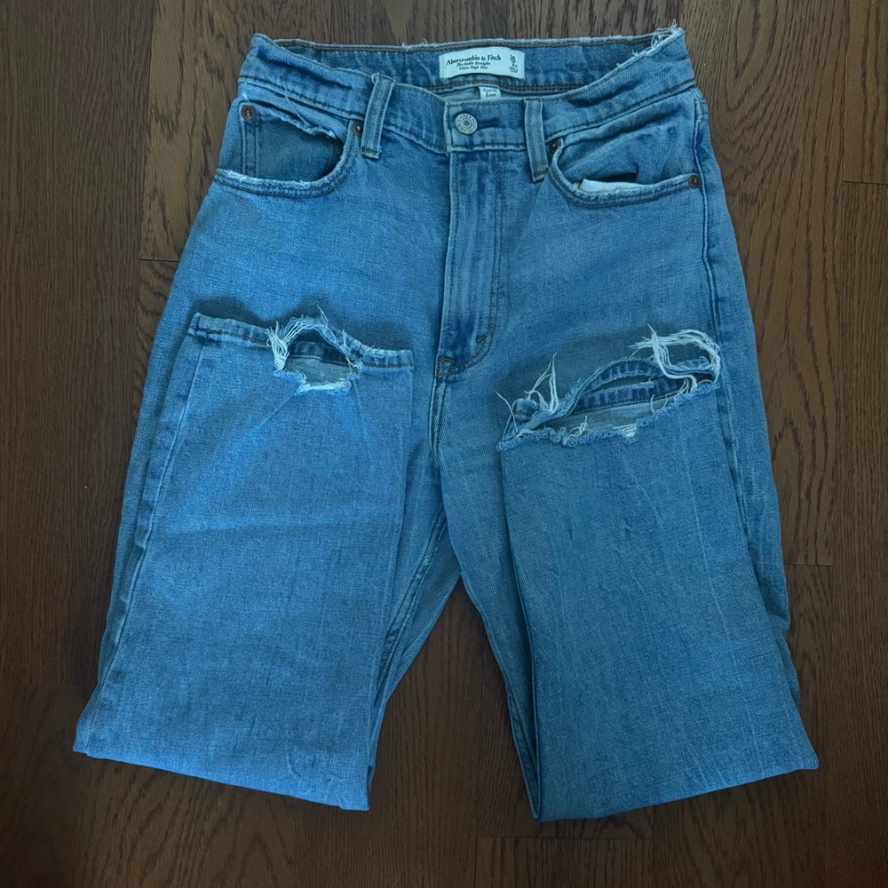 Abercrombie & Fitch Ankle Straight Ultra High Rise Jeans - 26 extra short